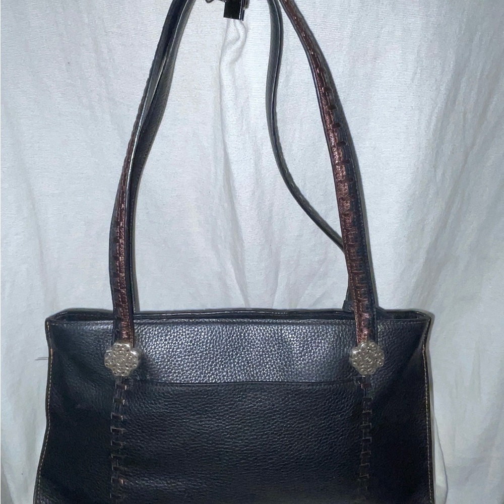 Brighton Bronze/Black embossed leather purse
